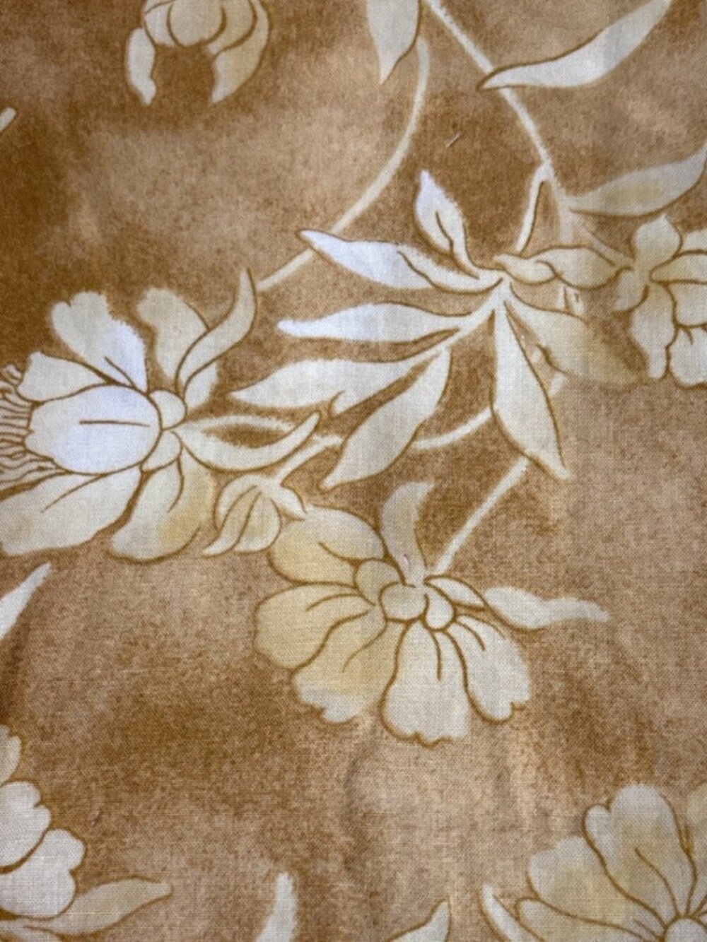 Floral Yellow Cotton Fabric 14" x 38" Material Quilting Crafts